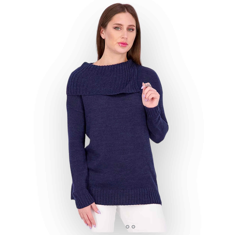 NWT Matty M Cobalt Blue Cotton Blend Envelope Turtleneck Sweater Women's Small